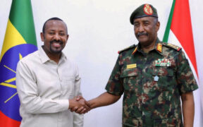 Sudan's army chief General Abdel Fattah al-Burhan meets Ethiopian Prime Minister Abiy Ahmed, in Port Sudan on July 9, 2024. Sudanese Presidency Media Office/Handout via Reuters