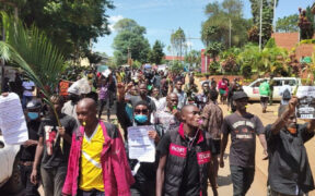 Anti-Finance Bill protests along the streets of Kisii town, Kenya on June 20, 2024. PHOTO | NMG