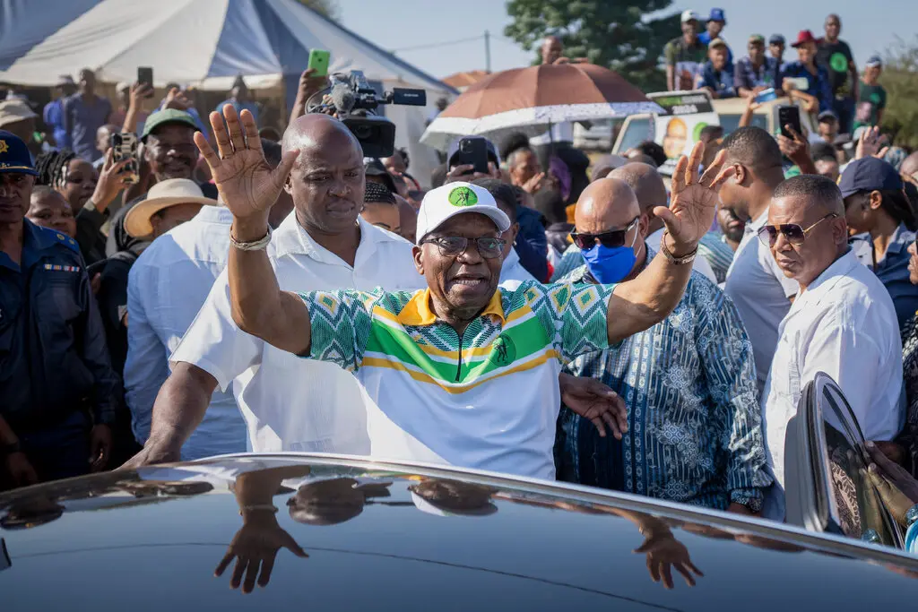 Mr. Zuma after casting his ballot in elections last May. His new party, uMkhonto weSizwe, known as M.K., helped prevent the A.N.C. from winning an absolute majority.Credit...Emilio Morenatti/Associated Press