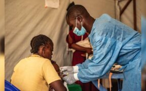 A child with mpox receives treatment at a hospital in Nyiragongo territory, eastern Democratic Republic of Congo.Photographer: Zanem Nety Zaidi/Xinhua/Getty Images