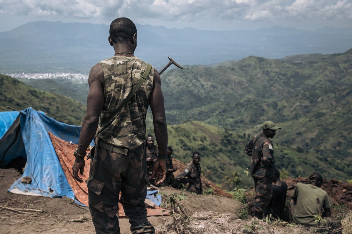 Soldiers near Kibirizi in eastern Congo on May 14